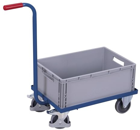 Variofit Griffroller, inkl. 1 Eurokasten 600x400x220 mm (40 l), Ladefläche LxB 614x414 mm