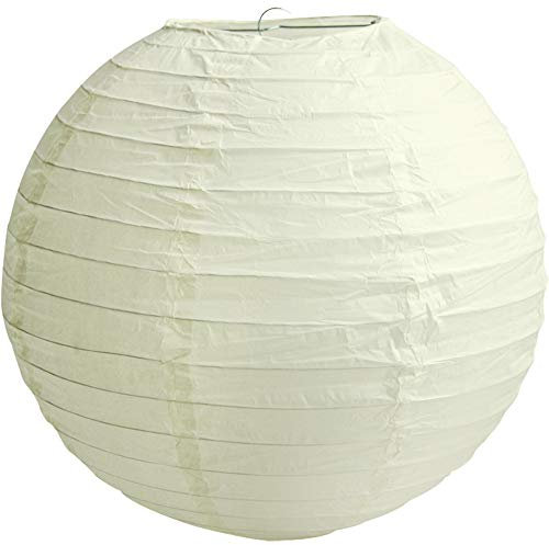 Time to Sparkle 5 Pack Tissue Round Paper Lanterns Lamp Shade Party Decoration- Ivory, 20(50cm)