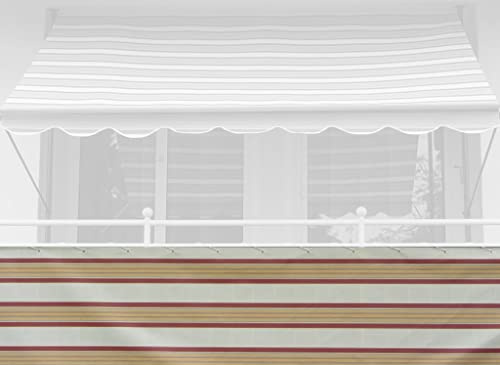 ANGERER Balkonbespannung Exklusiv rost-beige, Höhe: 90 cm, Länge: 6 Meter | Balkonumspannung, Wind- und Sichtschutz für Balkongeländer, waschbarer Stoff, inkl. Befestigungskordel, Made in Germany