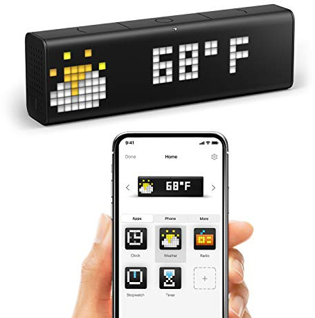 LaMetric Time Wi-Fi Clock for Smart Home, LM 37X8, Black