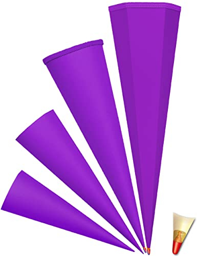 Schultüte - Rohling - LILA Größenwahl - 35 cm bis 100 cm 6-eckig - OHNE Tüll Abschluß - mit Holzspitze___ Zuckertüte ALLE Größen - Roth - zum Basteln, Be..