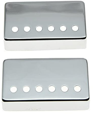 kaish 2 x Chrom 52 mm Pole Spacing Humbucker Gitarre Pickup Cover passend für Les Paul
