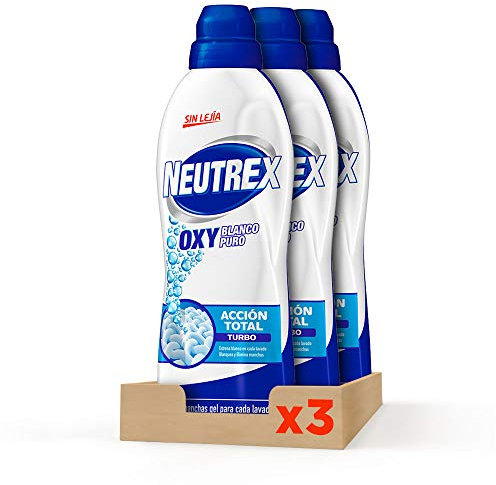 Neutrex Quitamanchas Gel Oxy Blanco Puro Botella 800 ml, Pack de 3