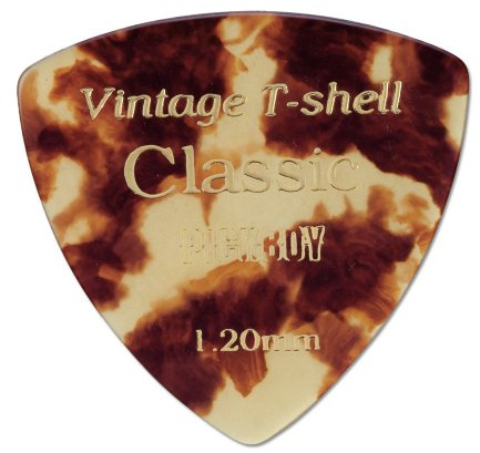 Pickboy Vintage Pick, Classic T-Shell Triangle, Cellulose, 1.20mm, 10 picks