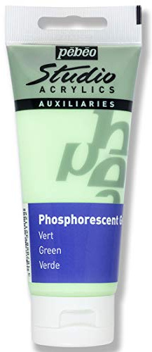 Pébéo - Studio Acrylic 100 ml - Phosphoreszierendes Gel Grün - Acryl Bindemittel Autolumineszierende Phosphoreszierende Malerei - Gel Phosphoreszierende Malerei Pébéo Acryl - Grün 100 ml
