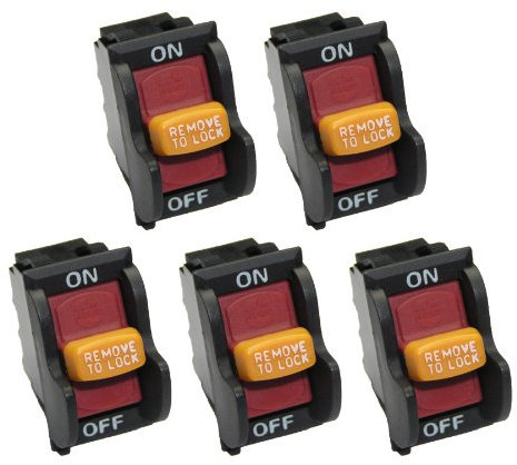 Ryobi Bd4600 Lijadora de correa y disco (paquete de 5) Interruptor de encendido/apagado de repuesto # Bd46125-5Pk