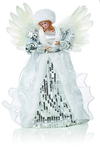 Arbre de Noël argenté et Blanc 30 cm - Décoration de Maison Premier