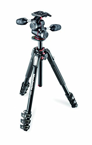 Manfrotto Kit Treppiede 190XPRO a 4 Sezioni in Alluminio con Testa su 3 Assi, Kit Professionale Accessori Fotografia, Treppiede Fotocamera con Testa 3-Vie per fotocamera mirrorrless, DSLR