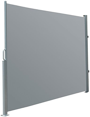 Royal Gardineer Sichtschutz: Seitenmarkise 120 x 200 cm, anthrazit (Balkonsichtschutz, Sichtschutz Garten ausziehbar, Wandhalterung)