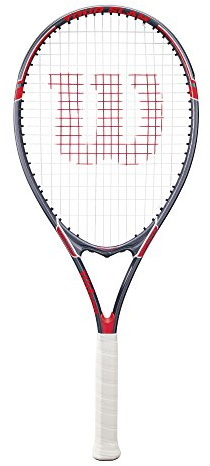 Wilson Tour Slam Freizeit-Tennisschläger für Erwachsene, Griffgröße: 7,6-11,4 cm, Rot/Grau