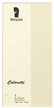 Rössler 220703512 - Coloretti Karten, 220 g/m², DIN lang, creme, 5 Stück