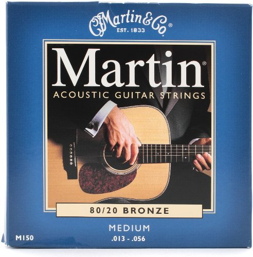 Martin 80/20 Traditionelle Bronze-Akustikgitarre-Saiten 80/20 Bronze, Medium, 13-56 5 Stück