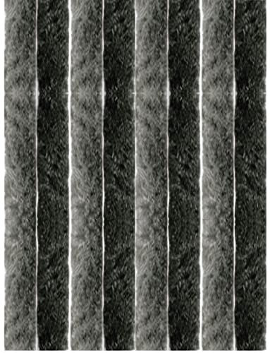 Arsvita Insektenschutzvorhang 100x200 cm (Breite x Länge) Flauschvorhang in Schwarz & Silber für Camping, Terrasse, Pavillon oder Balkontür, Fadengardine Ø4cm