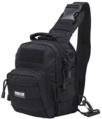 Seibertron Außen Taktischer Water Resistant Rucksack, Schleuder Tasche Chest Pack Assault Pack Zweck Umhängetasche, Militärsport-Satz-Schulter-Rucksack Sling Pack Brusttasche schwarz