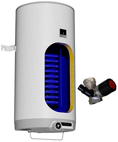 Wandhängender kombinierter Warmwasserspeicher Kombispeicher Elektrospeicher mit 1 Wärmetauscher, verschleißfreier 2,2kW Keramikheizstab in der Größe 80 Liter