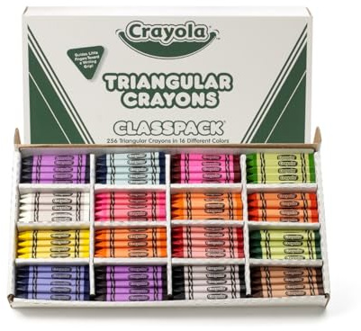 Crayola Triangular Crayon Classpack (256ct), 16 Colors, Bulk Toddler Crayons, Teacher Classroom Must Haves, School Supplies, Preschool & Kindergarten