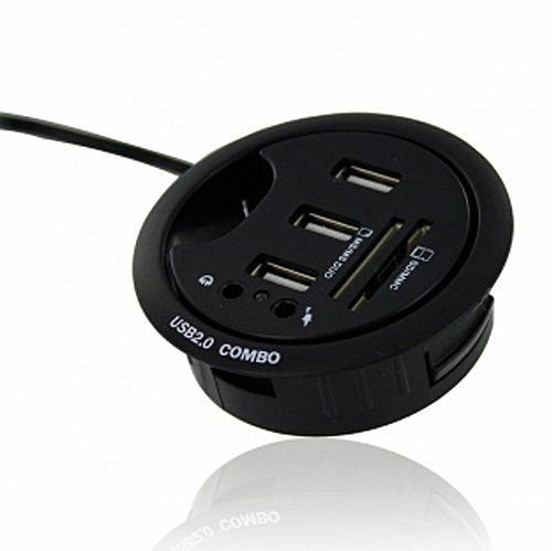 eKit Mdhek Multi Hub de Bureau avec 3 ports USB/ports Audio/Lecteurs de carte