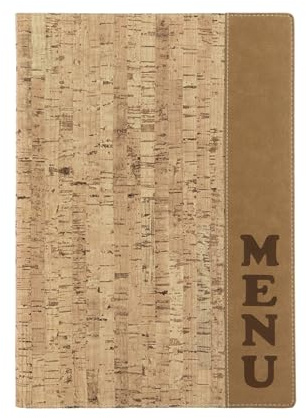 SECURIT Speisekarten-Mappe Design Cork, DIN A4, beige, MC-DRA4-CORK | Robuste Verarbeitung - Für Cafés, Bars, Restaurants