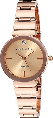 Anne Klein Reloj de Pulsera con Esfera de Diamantes Auténticos, Mujer, AK/2434, Oro Rosa