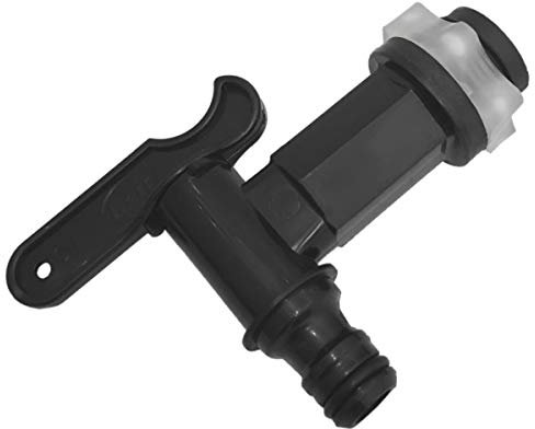 Merriway BH04478 Plastic Snap-Fit Water Butt Rain Barrel Tap - Black