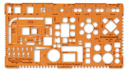 Standardgraph ST7301 - Architekt Werkplanschablone Maßstab 1:50