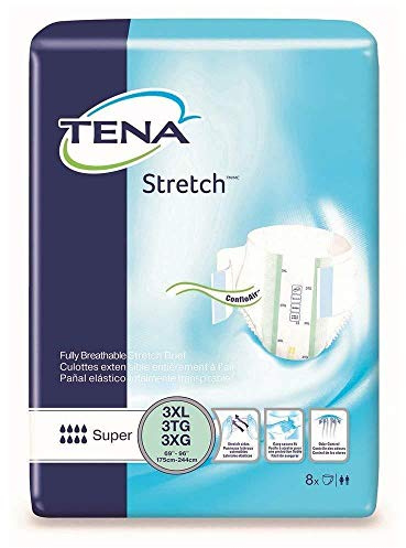 TENA ProSkin Stretch Super Bariatric Incontinence Brief, Heavy Absorbency, Unisex, 3X-Large, (32 Total - 4 Packs)