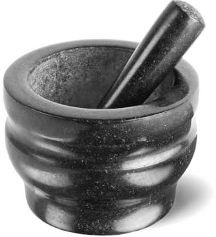 Cole & Mason H100279 Worcester Mortero y Mano, Negro, 14cm, Para Moler Especias y Hierbas, Granito