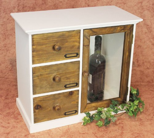 DanDiBo Schrank Minikommode 12019 Küchenschrank Regal 50 cm Shabby Küchenregal Vitrine