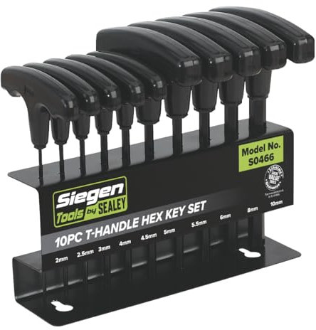 Siegen by Sealey 10pc T-Handle Allen Key Hex Set - S0466