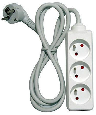 Bloc multiprise 3x16A - 3m ou 5m - Blanc - Chacon (3m)