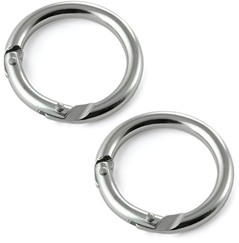 Karabinerringe aus Aluminium im Set, Karabinerhaken, Schlüsselringe, Farbe: Silber