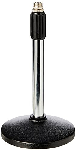 qtx Telescopic Table Stand for Microphone, Black/chrome