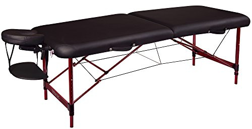 Master Massage Zephyr Lightweight Portable Massage Table Package- Tattoo Table- Spa Bed (Black, Maroon)