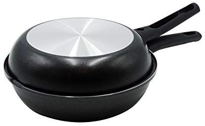 Pentole Agnelli COFA43226 Family Cooking Rame e Pasticceria Fornetto padella Doppia in Alluminio Antiaderente con Manici in Bakelite, 26 cm