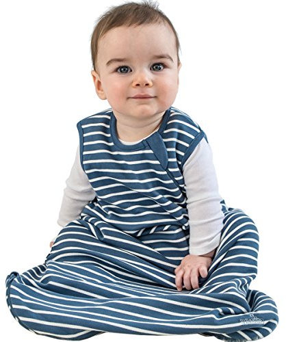 Woolino Baby-Schlaf Tasche 4 Jahreszeiten grundlegende Merino Wolle Baby-Schlafsack 18-36 Monate Navy-blau