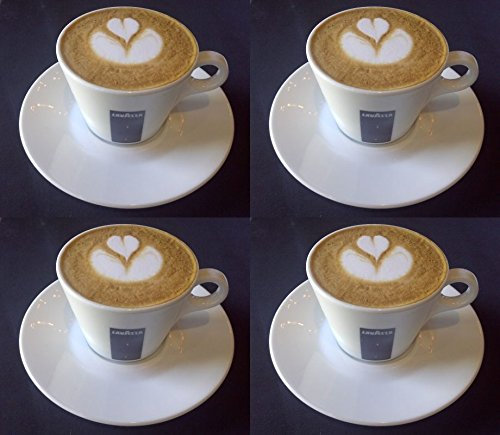 Holland Plastics 4 X Coffee/Cappuccino/Porcelain Cups and Saucers-Capacity 5.5oz