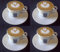 4 X 5.5oz Cappuccino Coupes Porcelaine et soucoupes.