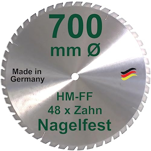 Saemawerk Sägeblatt 700 x 30 mmØ NAGELFEST Z = 48 Brennholzsägeblatt aus Hochgeschwindigkeitsstahl für Metall