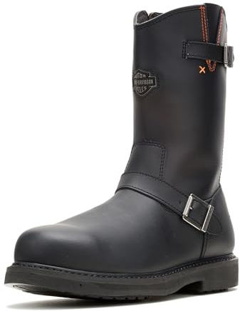 Harley-Davidson Men's Jason Steel Toe 10.25-Inch Boots D93120 (Black, 10W)