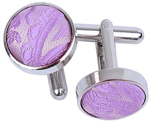 DQT Mens Paisley Floral Fabric Inlay Cufflinks - Wedding, Business & Formal Shirt Accessories