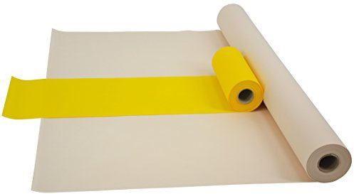 Sensalux Kombi-Set 1 Tischdeckenrolle 1,5m x 25m + Tischläufer 30cm (Farbe nach Wahl) Rolle Creme Tischläufer gelb
