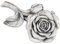 TEMPELWELT® Grab Deko Figur Rose Rosenblüten, 14 cm, Polystein Stein Optik Grau, Grabdeko Dekorose Blume Dekoblume für Trauerstätte Gartendeko Garten