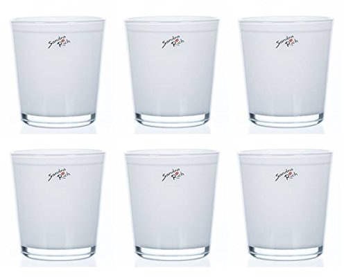 Sandra Rich 6er Set Glas Orchideentöpfe Orchid weiß H. 13,5cm D. 12,5cm rund