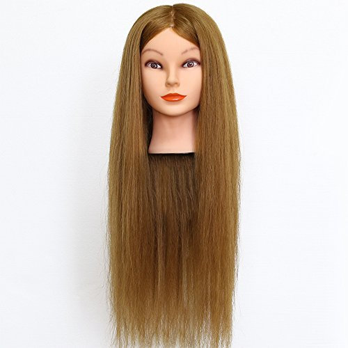 Neverland 26-Zoll-Frisierkopf, 90% Echthaar, Übungskopf für Auszubildende im Friseurhandhandwerk, mit Halterung, blond, 66 cm