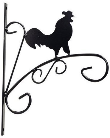 Wild Animal Hanging Basket Wall Bracket Garden Garage Plant Mount Holder Cockerel