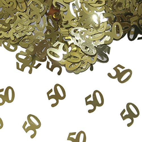 Folat 05327 - Tischkonfetti Zahl 50 - goldfarben - 1 x 14 gr.