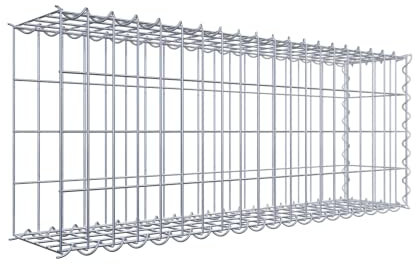 GABIONA Cesta para piedra (rectangular, malla de 5 x 10 cm, profundidad de 20 cm, cesta de cultivo tipo 2, cierre de espiral, galvanizada (100 x 40 x 20 cm)
