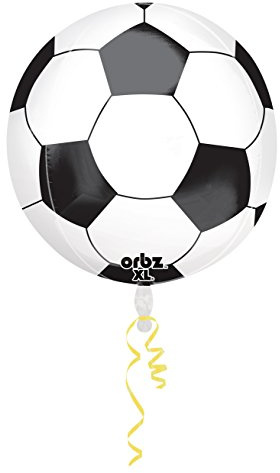 Amscan 3068501 - Orbz Folienballon Fußball, circa 38 x 40 cm, Geburtstag, Weltmeisterschaft, Mottoparty, Heliumballon