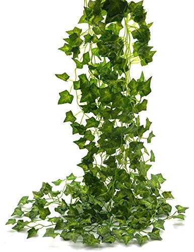 Beebel Ivy Garland 85Ft 12 Strands Artificial Fake Ivy Leaves Greenery Leaves Hanging Vines Plant Leaves Garland Home Garden Poison Ivy Costume