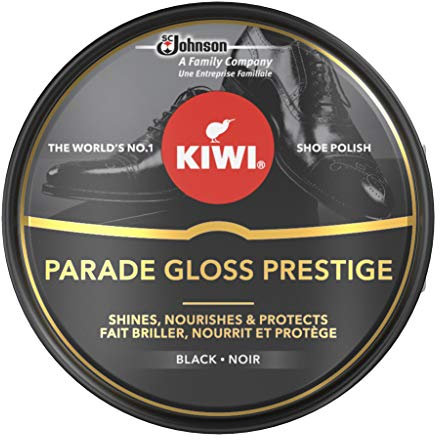 KIWI Parade Gloss Prestige Shoe Shine Polish for Black Leather, Metal Tin, 50ml